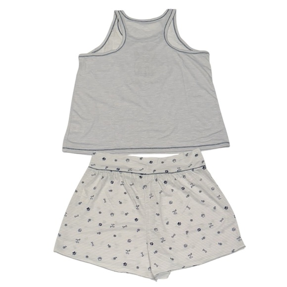 LIFE IS GOOD 2 Piece Set Animal Lover Dogs Striped Floral Pajamas NWT Large - Picture 10 of 13